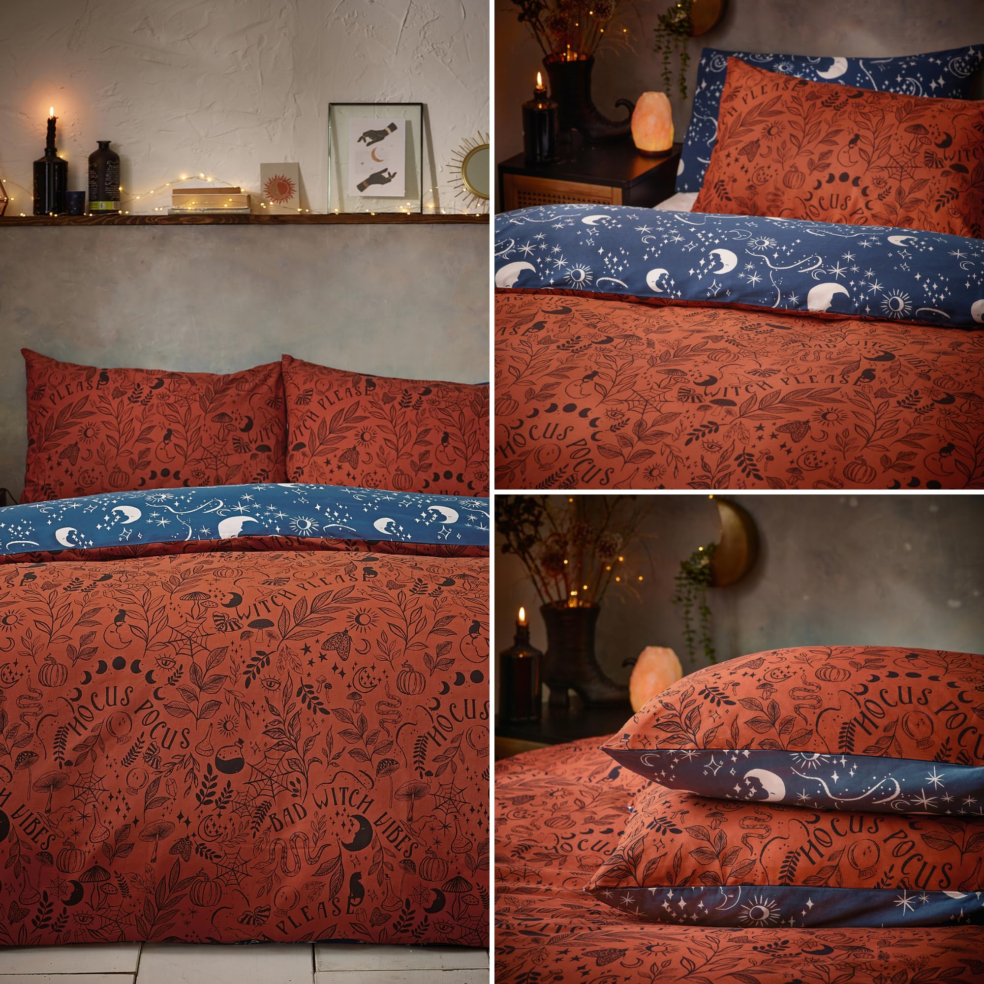 furn. Witchy Vibes Set Copripiumino (Ruggine - King)
