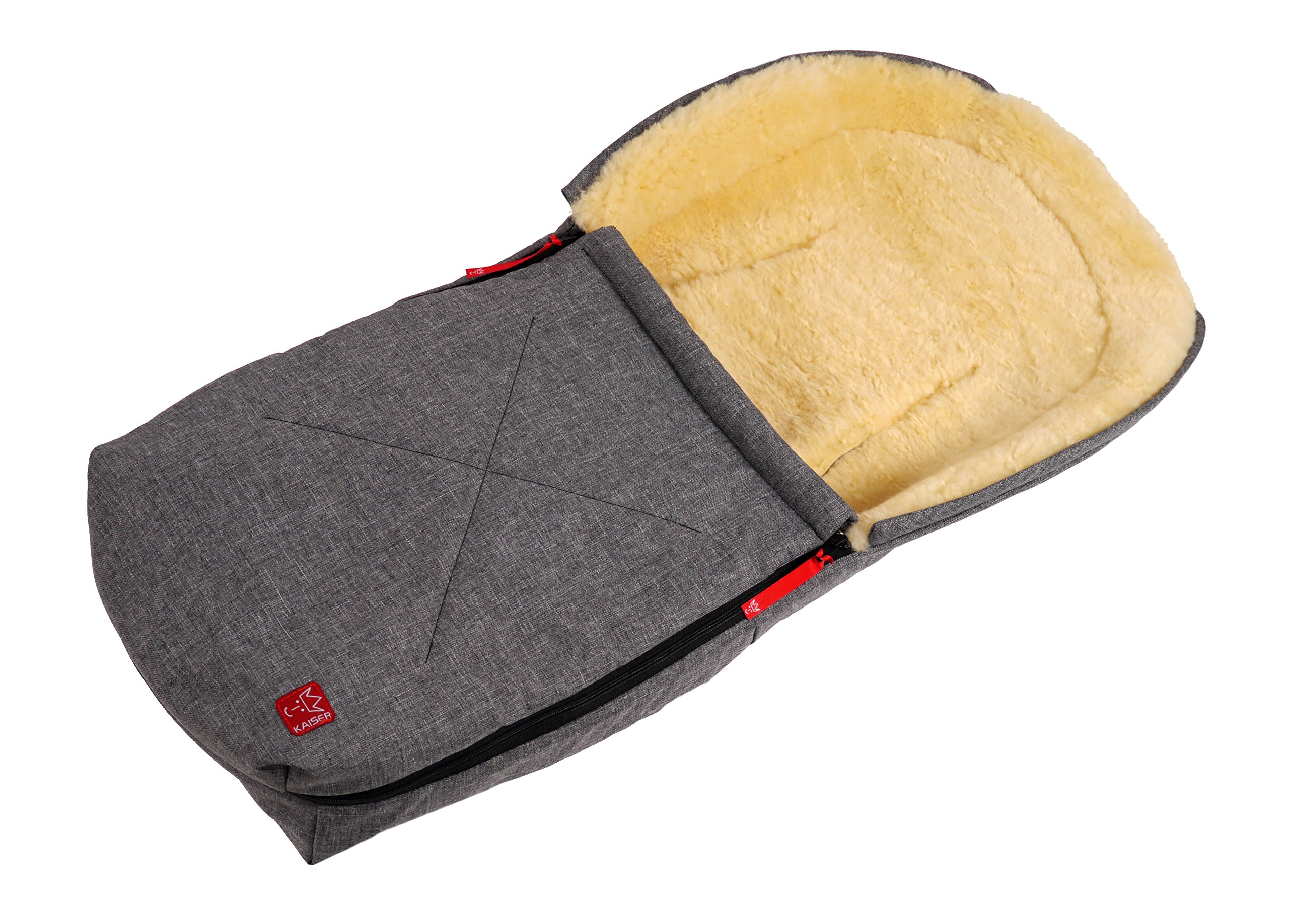 Kaiser Emma Sac de Couchage en Peau d'Agneau Anthracite Mélange