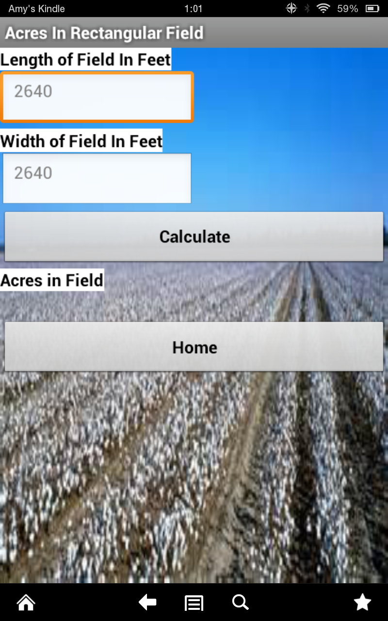 Pivot Acre and Irrigation Calculator App on Amazon Appstore