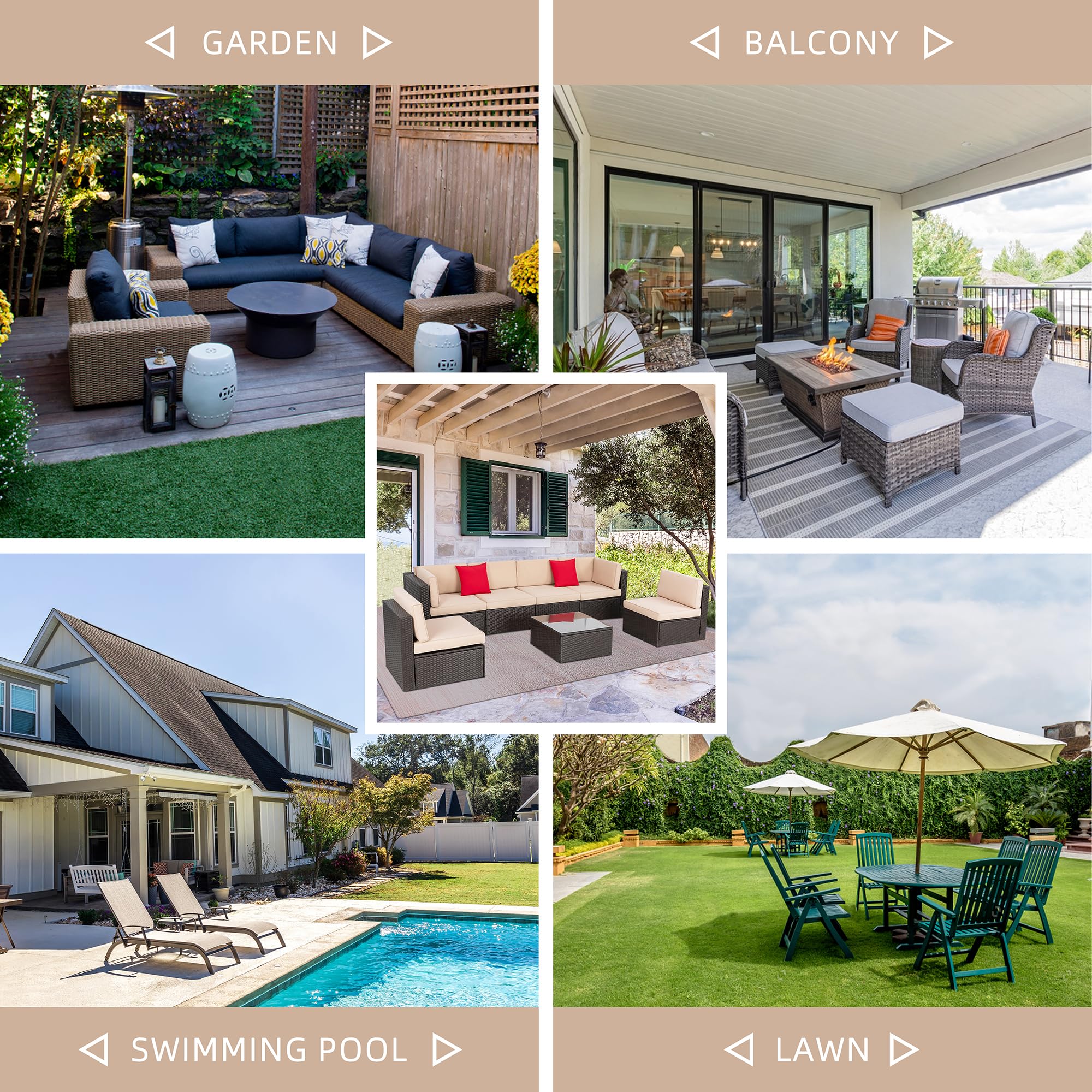Best Patio Sectional Picks for 2026 2 Shintenchi 7 Pieces Patio Furniture Sets Outdoor All-Weather Sectional Patio Sofa Set PE Rattan Manual Weaving Wicker Pa — product photo