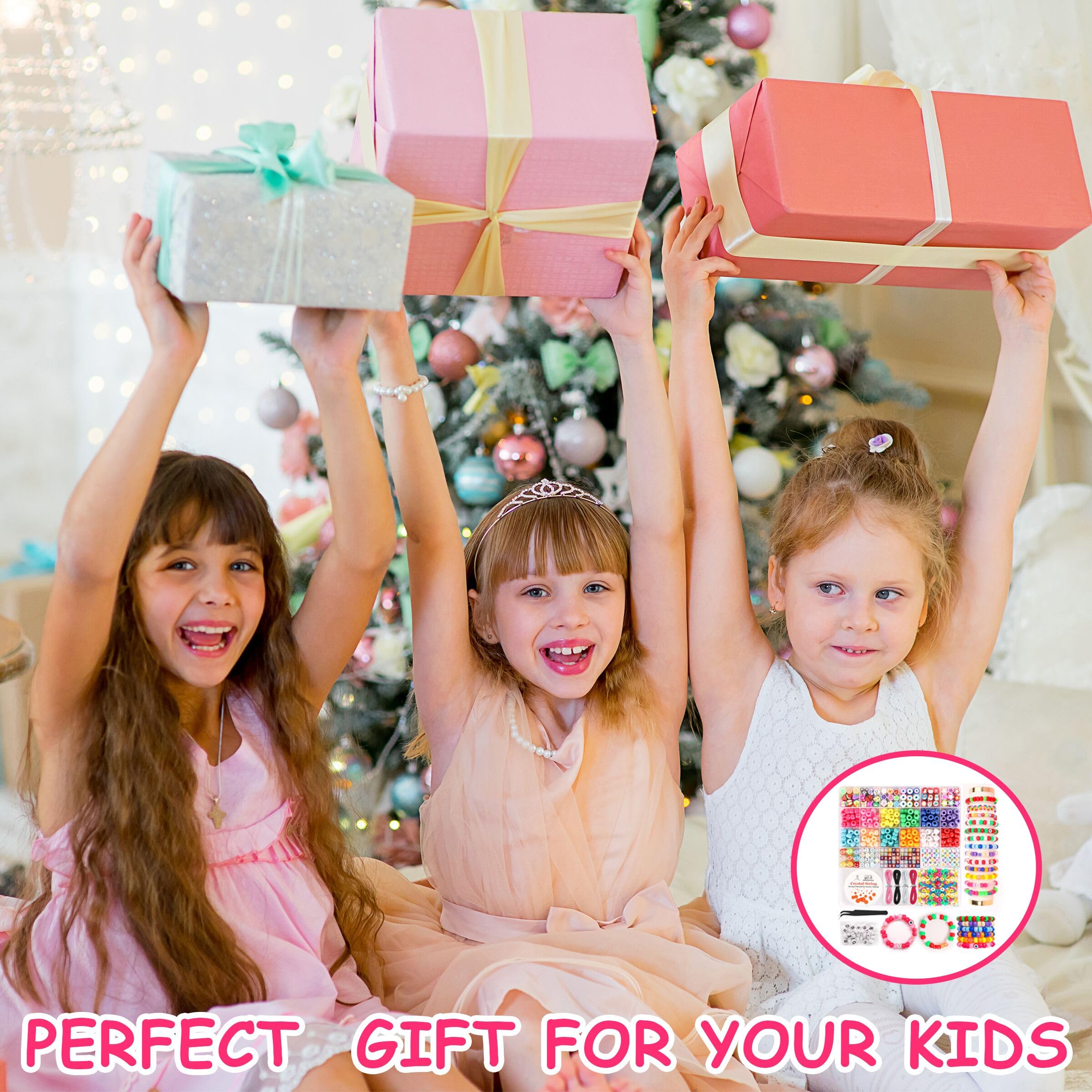 Bracelet Making Kit for Beginners - Smile Face, Letter, Clay Beads for Jewelry Making Friendship Bracelets - DIY Arts and Crafts Christmas Gifts Toys for Kids Age 6+ - Image 6