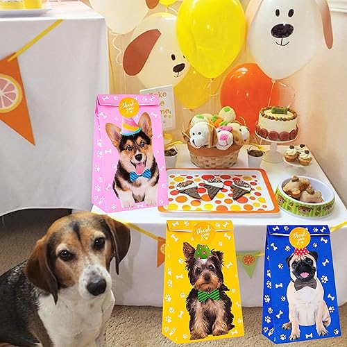 Miniatura 8 de C L cooper life 12 piezas de suministros para fiestas temáticas de perros, bolsas de regalo con calcomanías para baby shower de niños