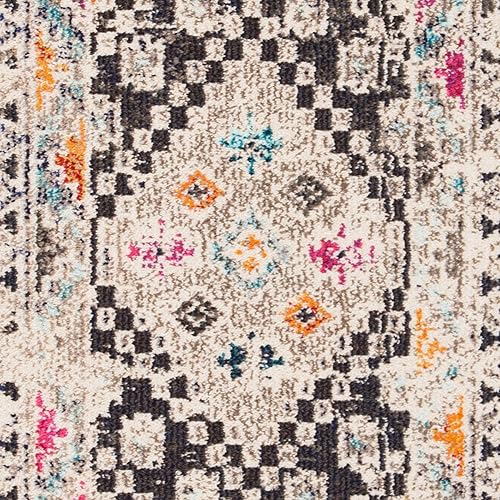 Vista 286 de Safavieh Madison Collection MAD418F - Alfombra de área con diamantes, Polipropileno, Azul Oscuro/Amarillo