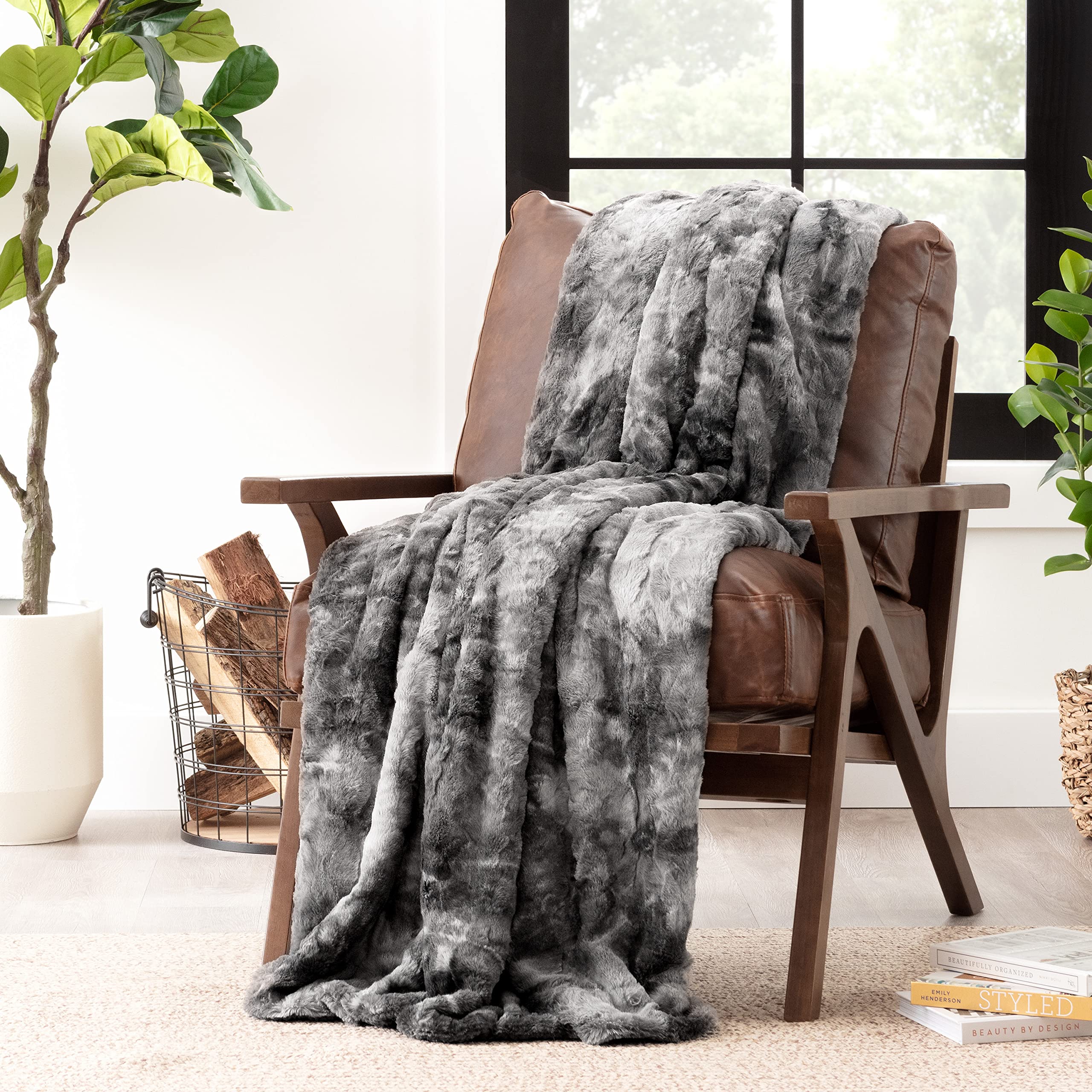 Chanasya Super Soft Fuzzy Faux Fur Throw Blankets Fluffy Plush
