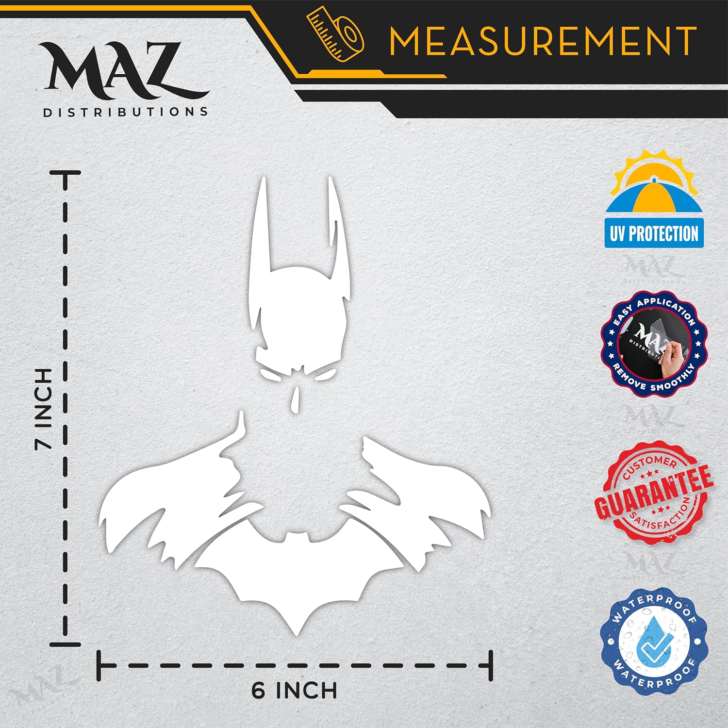 MAZ DISTRIBUTIONS – Batman Sticker – Vinyl Dark Knight Decal for Laptop – Removable Waterproof Sticker for Waterbottle – Useable Indoor and Outdoor – Easy Use for Car, Van, Trucks and Bag – MAZ - 440 image 5 of 6 B0CNQDT8H7