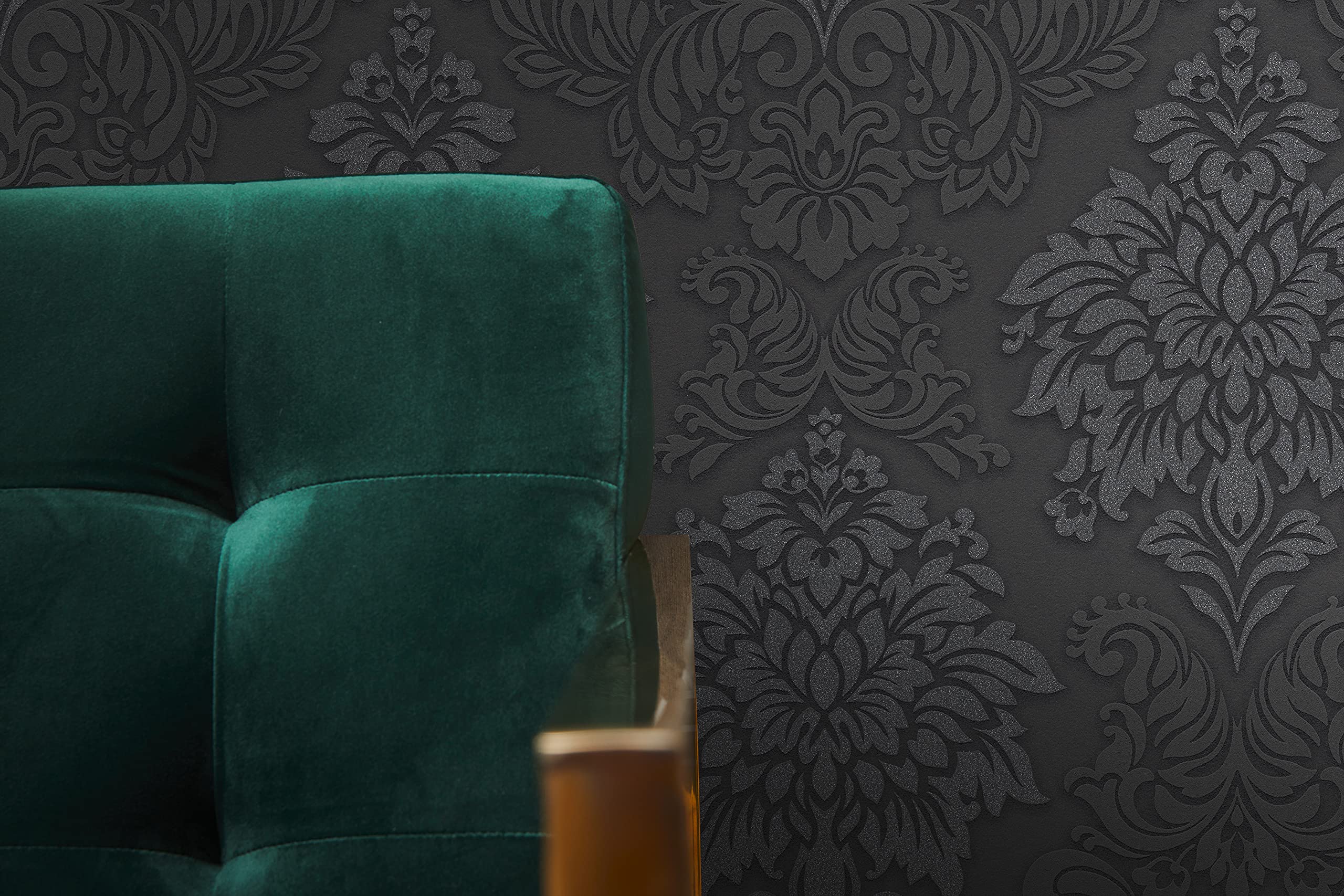 Livingwalls 368983 Metropolitan Stories Lizzy London Wallpaper with Ornaments Baroque Non-Woven Wallpaper Metallic Red Black 10.5m x 0.53M