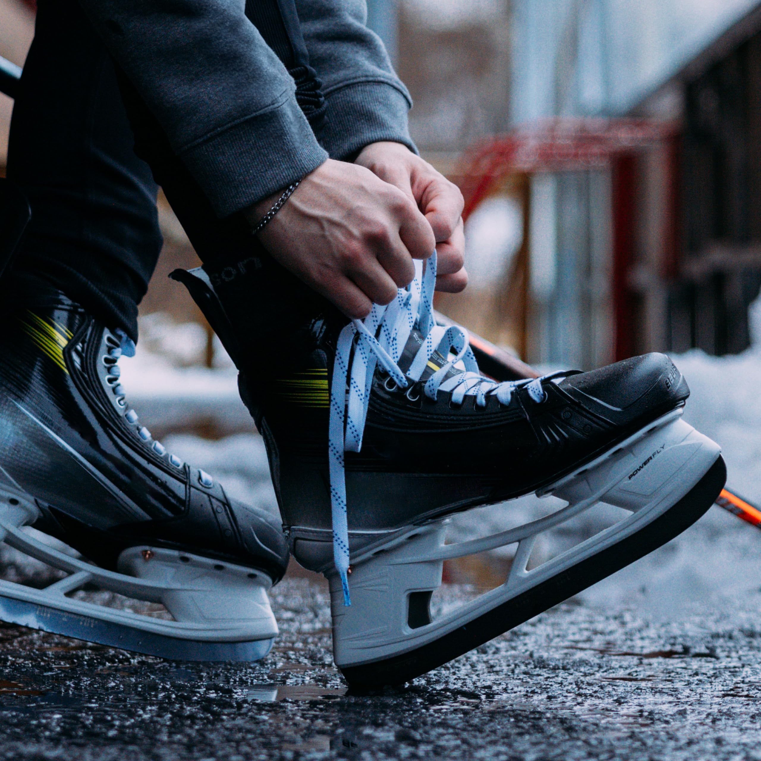 Howies Hockey Skate Laces - White 120” Waxed Laces for Ice Hockey and Figure Skating