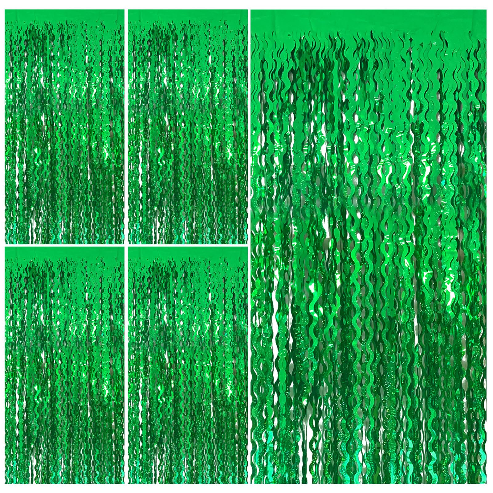 Tinsel Foil Fringe Curtains Wavy Backdrop for Parties Sparkle Metallic Wavy Foil Fringe Backdrop Curtain for Party Decorations Photo Booth Props for Birthday Graduation Wedding