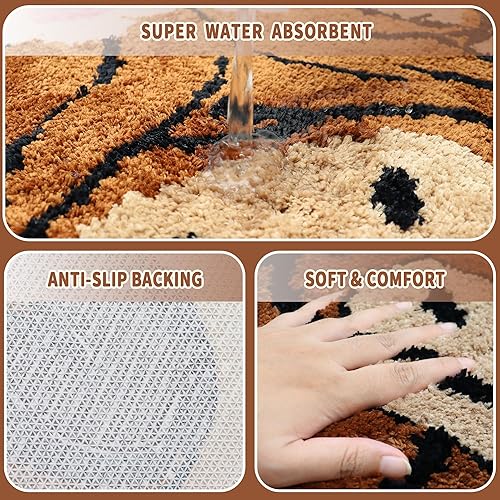 Miniatura 10 de Oturgor Highland - Alfombra de baño con forma de vaca para baño, dormitorio, microfibra antideslizante, alfombra de área de animales para entrada de