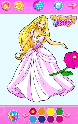 Coloring Book Wedding Day - Bride & Groom Crayon Coloring Books for Kids