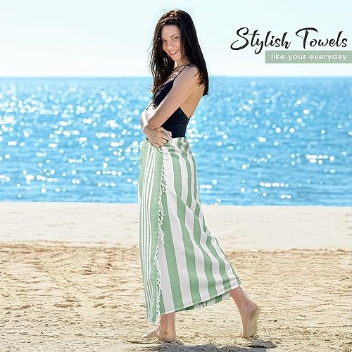 Miniatura 3 de Utopia Towels Paquete de 4 toallas turcas de playa (40 x 72 pulgadas), 100% algodón, de gran tamaño, sin arena, ligera, de secado rápido, prelavada