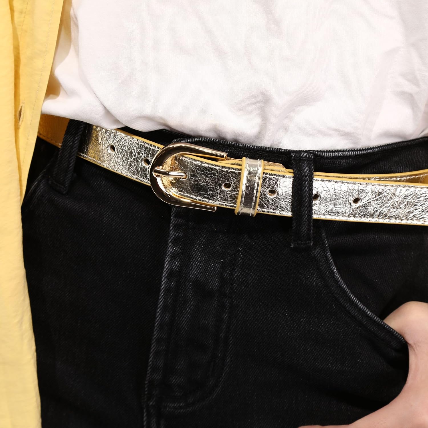 FASHIONGEN - Women genuine Italian leather belt LUNA, Made in France - Image 3