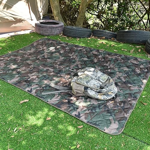 Miniatura 7 de LOOGU Manta Camuflaje Impermeable Aislante Forro de Poncho para Camping al Aire Libre, Senderismo, Caza, Supervivencia, Mochileros, Picnic