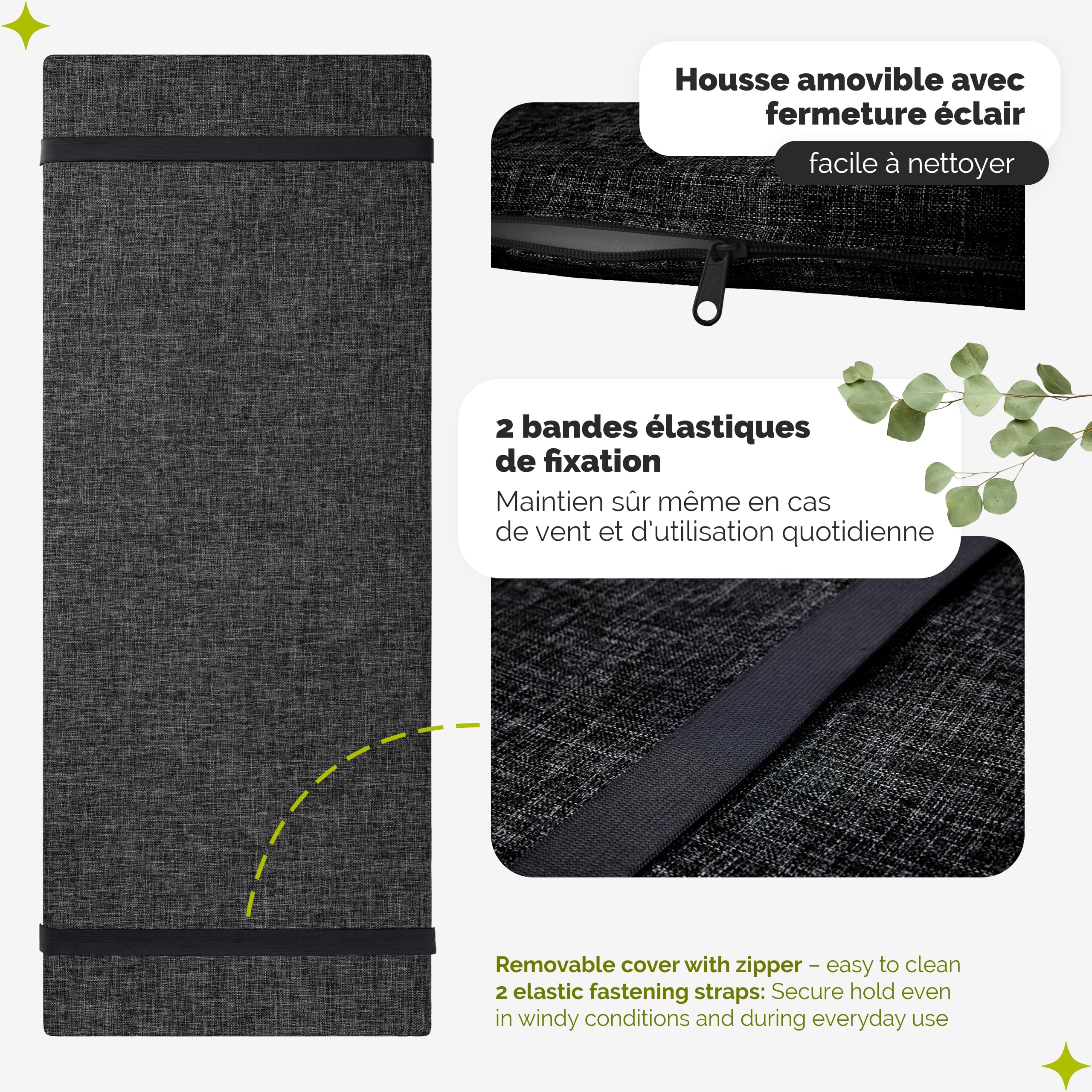 Garronda Coussin Extérieur Imperméable 150x40 cm Anthracite GD-0219