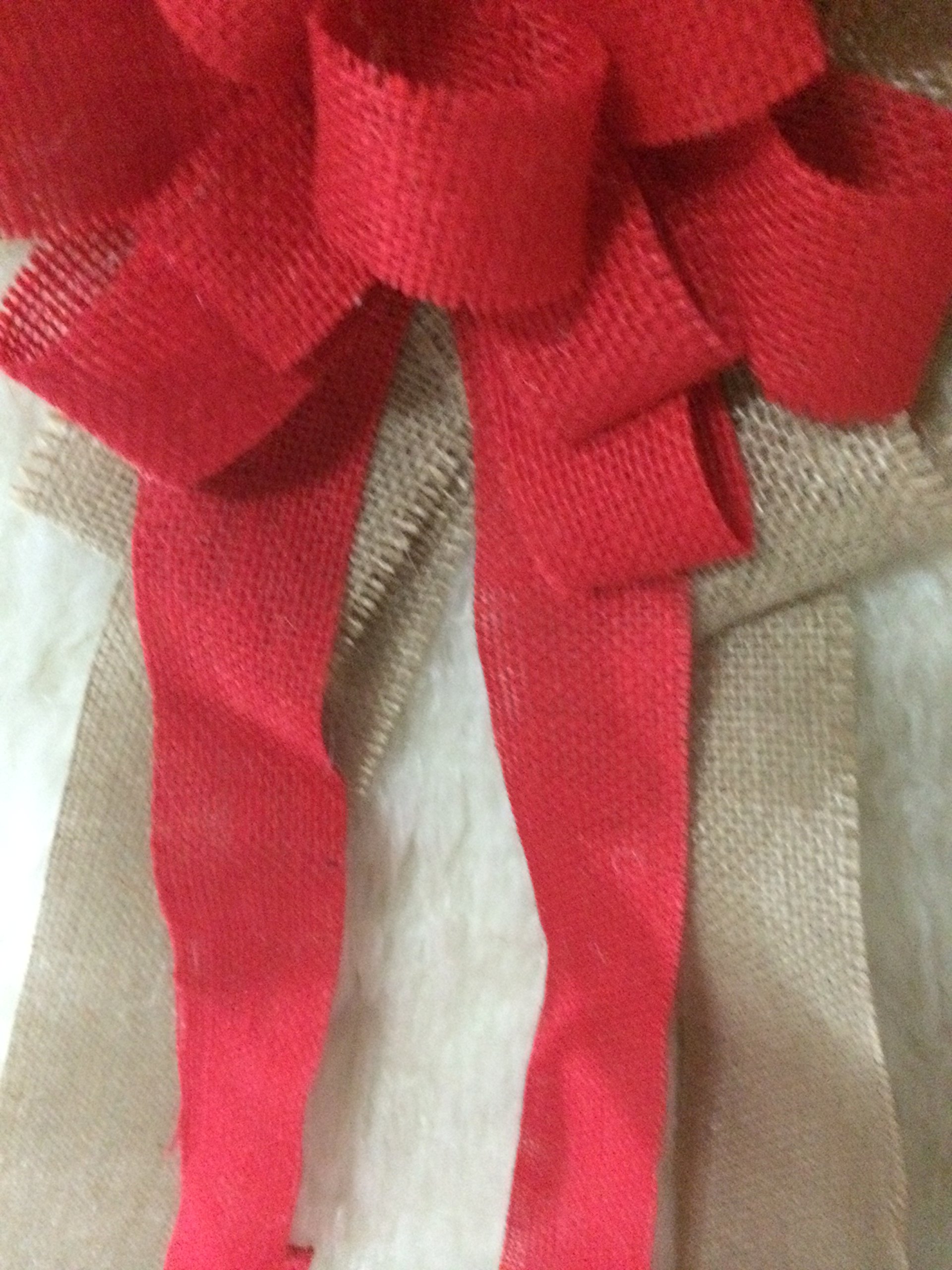 Burlap Red burlap Bow Christmas Bow Holiday Wreath Garland Tree Topper Chair Sashes