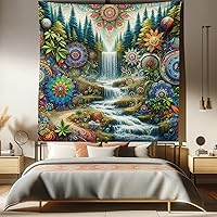 Vista 143 de Ambesonne Tapiz de isla tropical, olas del océano en la playa de Seychelles al atardecer horizonte, decoración de tela para colgar en la pared