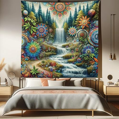 Miniatura 422 de Ambesonne Tapiz gótico, patio con hiedra encantada en la puerta antigua al bosque, colgante de pared ancho para dormitorio, sala de estar, 2-Verde