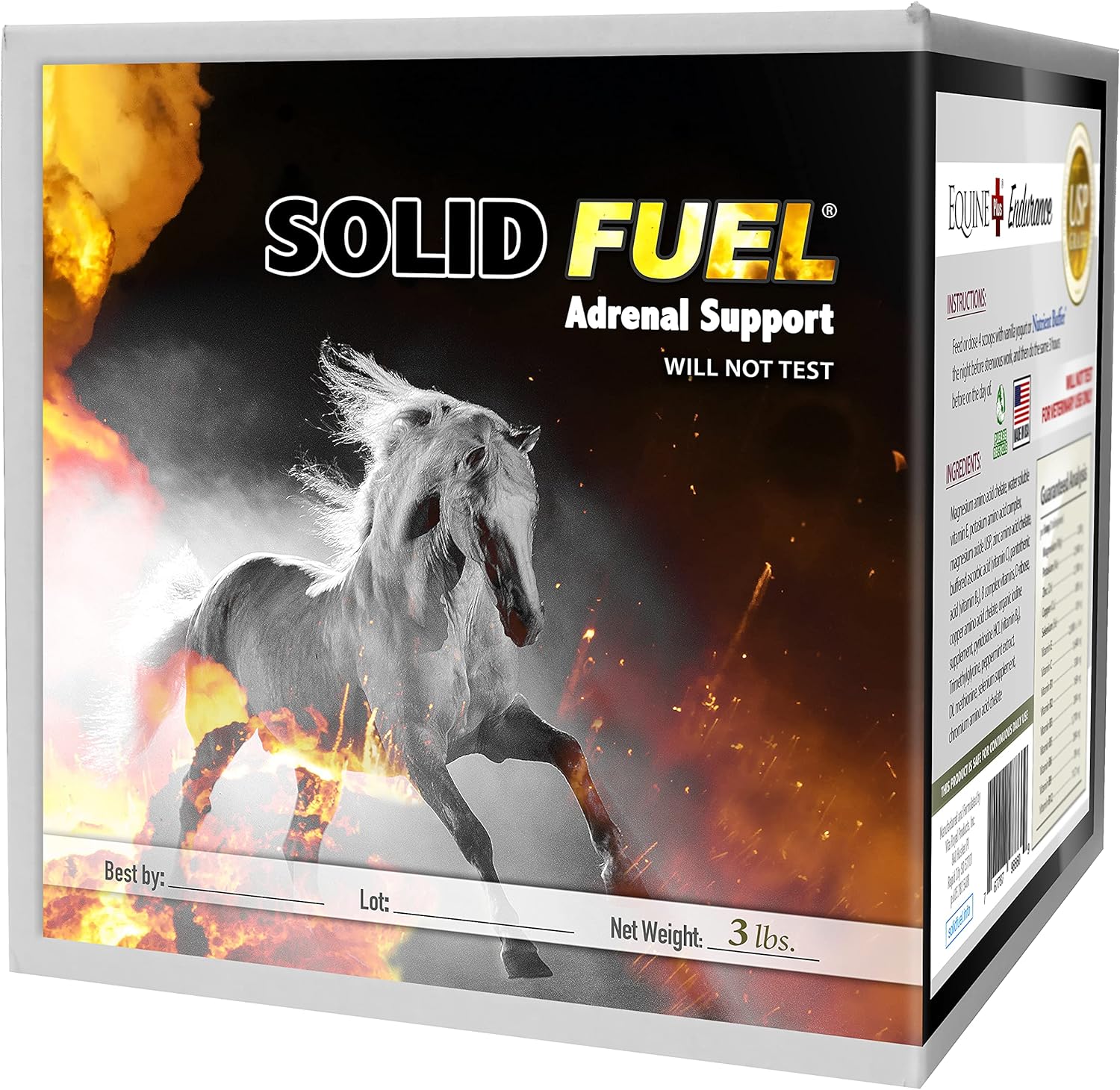 Solid Fuel - Performance Horse Supplement - Vitamins, Minerals & Amino Acids for Adrenal Support & Endurance