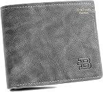 Slim Wallet for Men,Bifold Credit Card Holder Wallet with 8 Slots and ID Window,Mens Leather Wallet with Zippered Coin Pocket