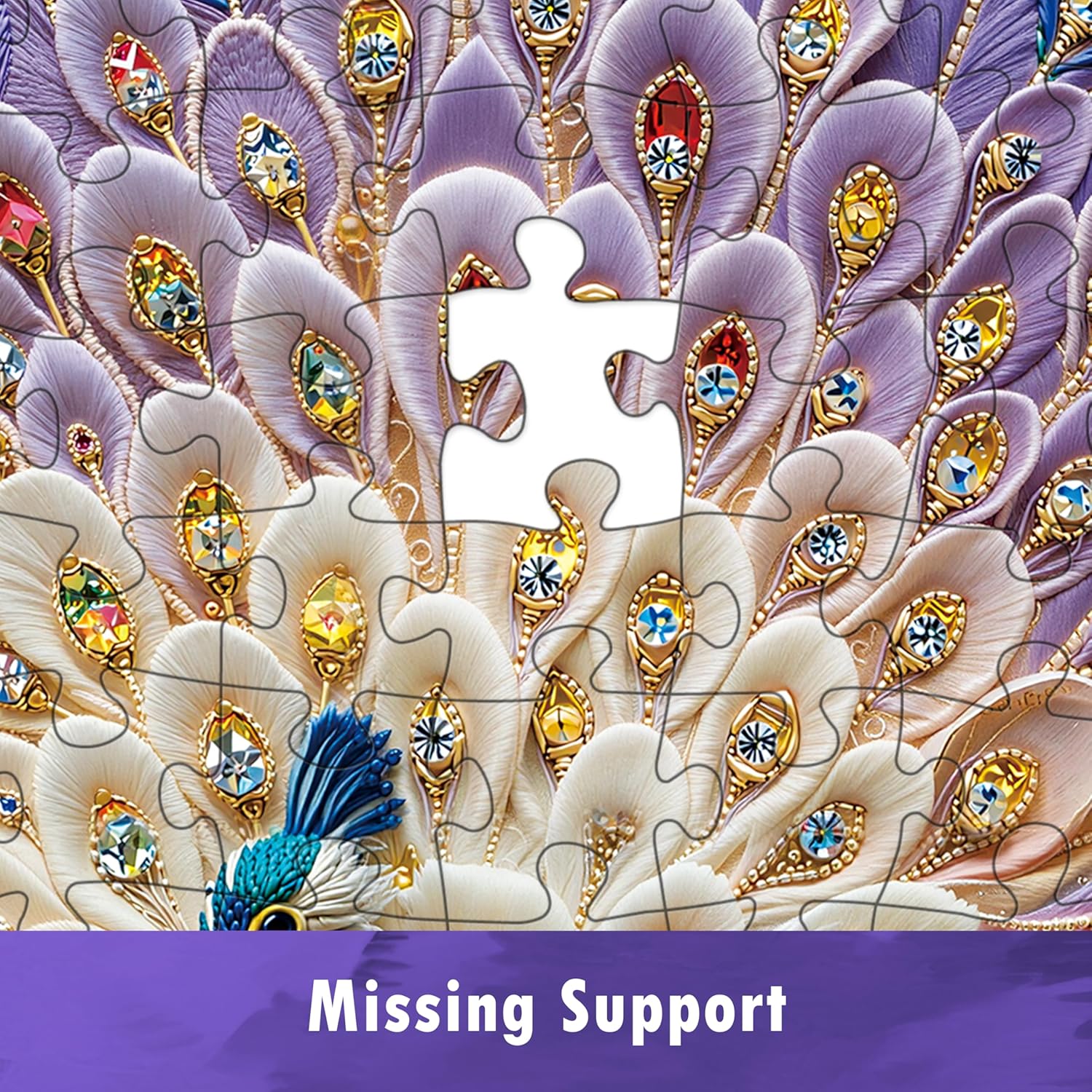 Crystal Peacock Puzzles for Adults 1000 Pieces, Pretty Embroidery Diamond Adults Puzzles,Perfectly Letter on Back No Dust, Matte Finish 3D Embroidery Puzzles Home Decor, 27.5" x 19.7" Gifts Games