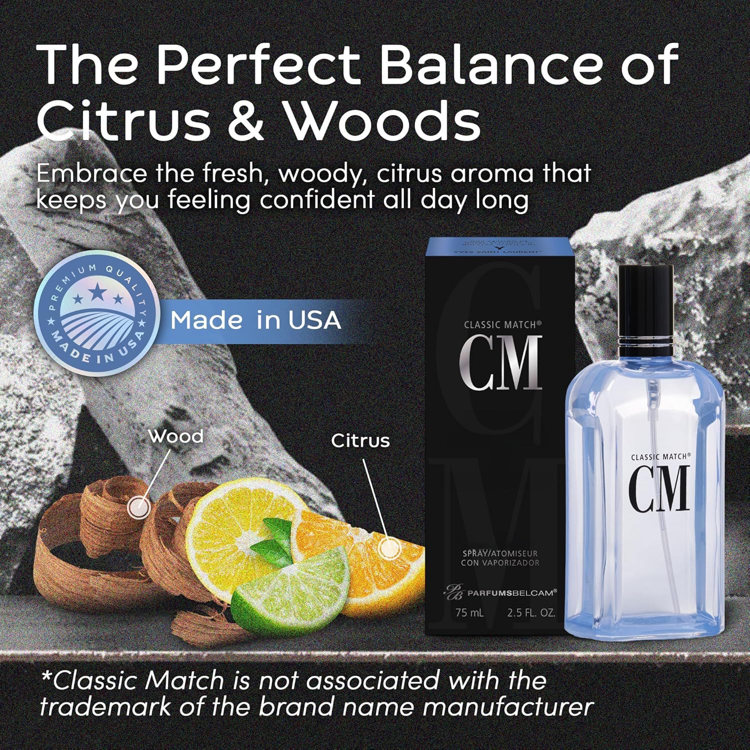 PB ParfumsBelcam Classic Match CM Eau de Toilette Spray for Men – Fresh Woody Citrus Fragrance with Bergamot, Grapefruit & Sage – Clean Modern Men’s Cologne, Everyday Signature Scent, 2.5 Fl Oz - Image 5