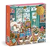 Bookshop Afternoon – 500 Piece Foil Puzzle Fun and Challenging Activity with Bright and Bold Bookshop Themed Artwork for Adults and Families
