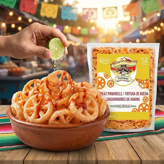 Duritos (Duros) Pinwheels Wheat Snacks 1LB - Mexican Wheat Wheel Pasta - Chicharrones De Harina - by Turinos