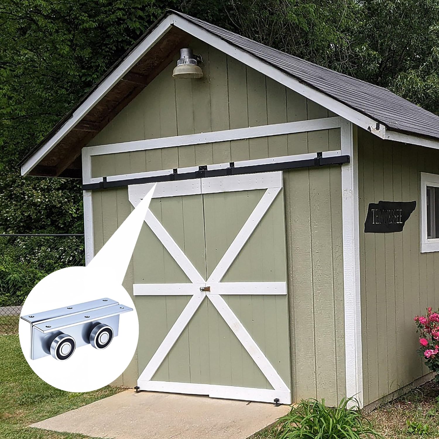 4 Wheel Heavy Duty Trolley Assembly Roller for Barn Doors or Shed Sliding Doors, Compatible with 1-5/8" Wide or All 1-5/8" or Taller Strut Channel (4 Packs)