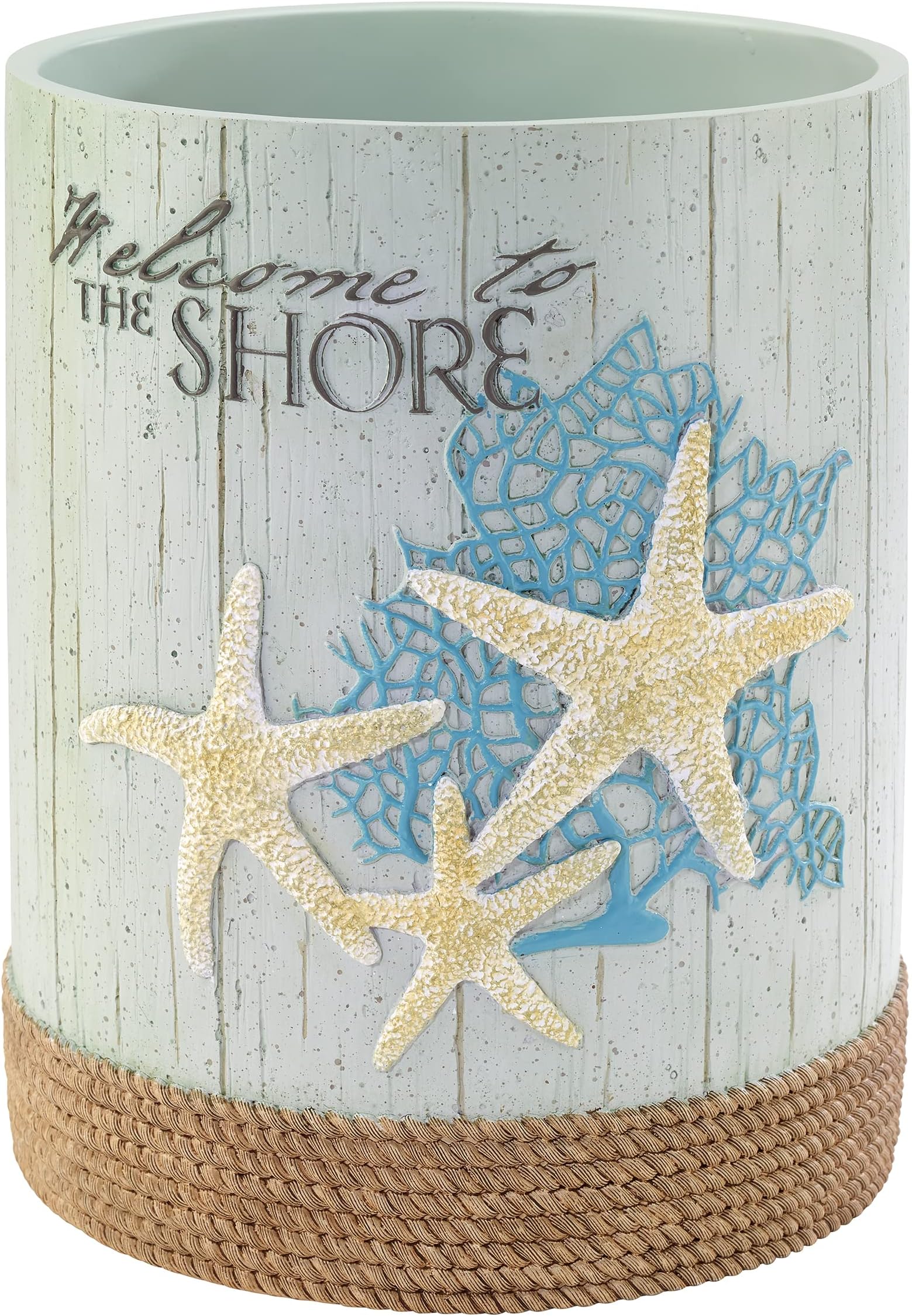 Amazon.com: Rising Tides Coastal Bath Accessories Wastebasket : Home ...