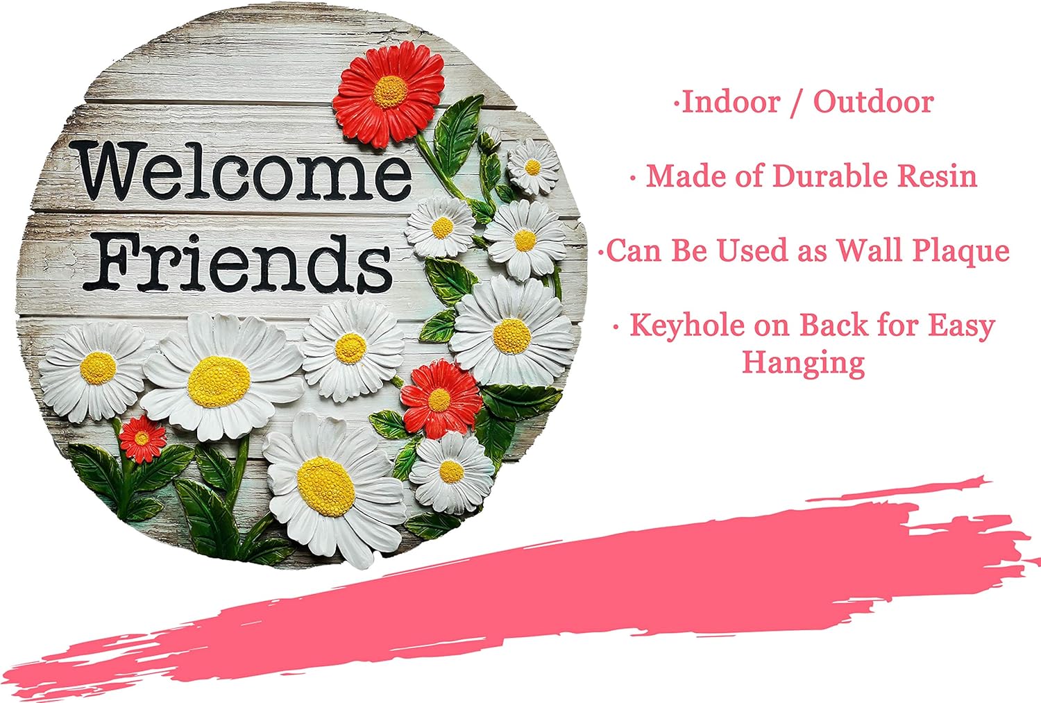 Spoontiques - Garden Décor - Welcome Friends Stepping Stone - Decorative Stone for Garden