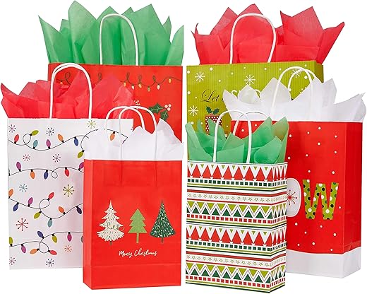 SUNCOLOR Pack of 24 Christmas Gift Bags