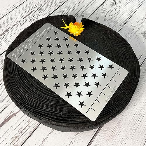 Miniatura 6 de Aleks Melnyk No.429 Plantilla de la bandera americana de 50 estrellas de acero inoxidable, plantillas de metal Unión de 50 estrellas