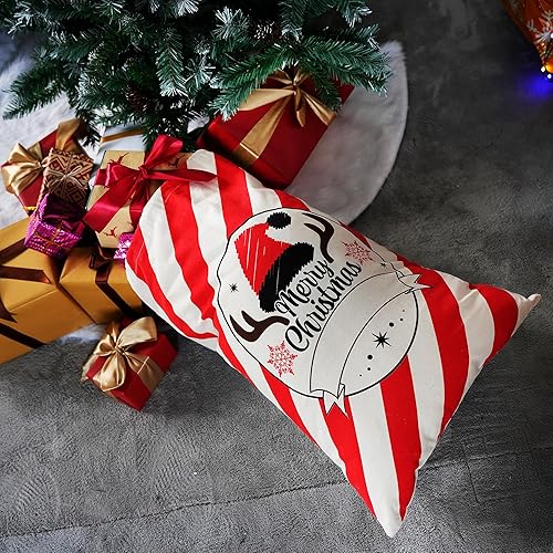 Miniatura 4 de JOYIN 3 bolsas de regalo de arpillera de Papá Noel personalizadas con cordón para bolsa de almacenamiento grande de paquetes de Navidad, suministros