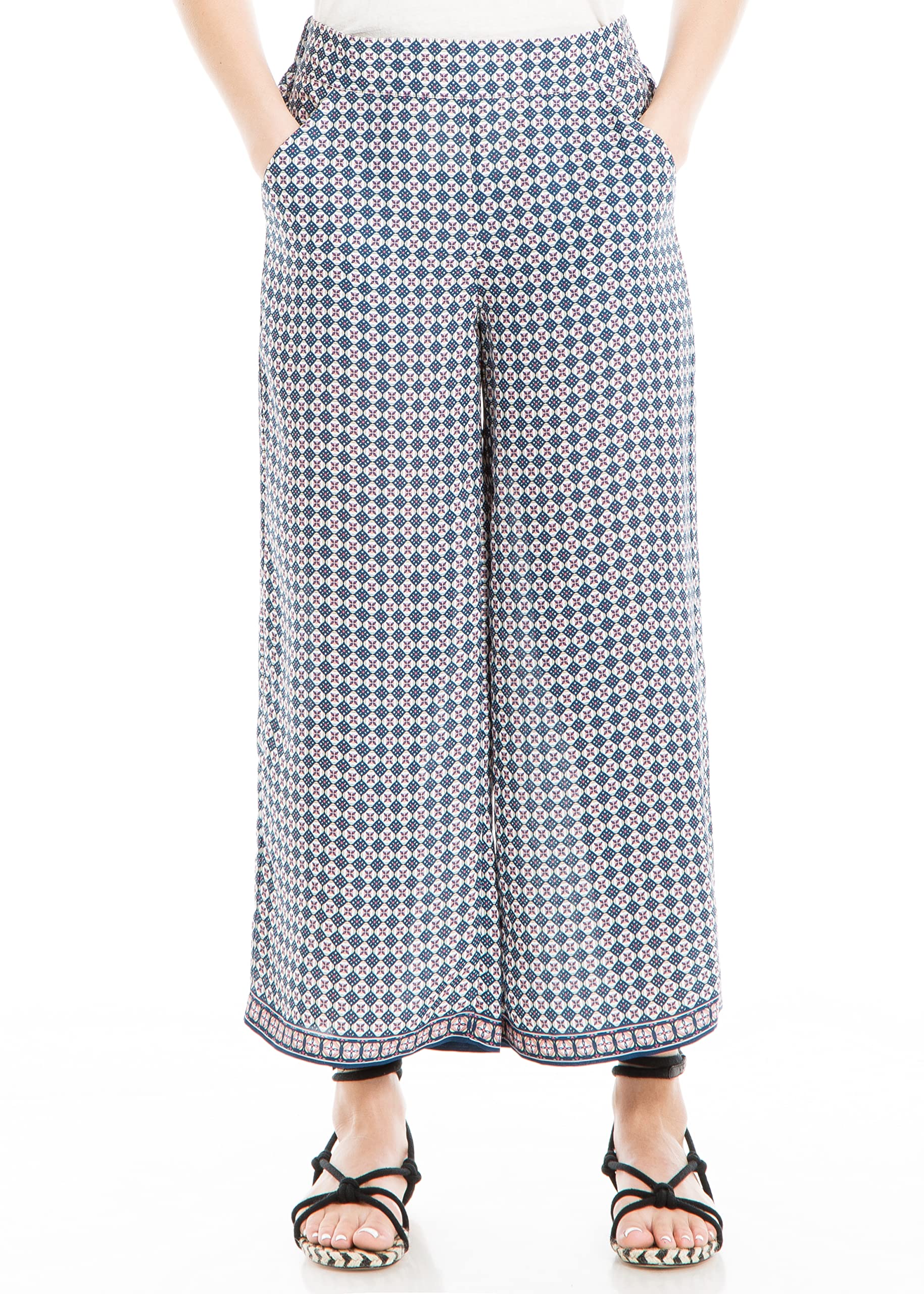 Max Studio Womens Crepe Cropped Wide Leg Pant
