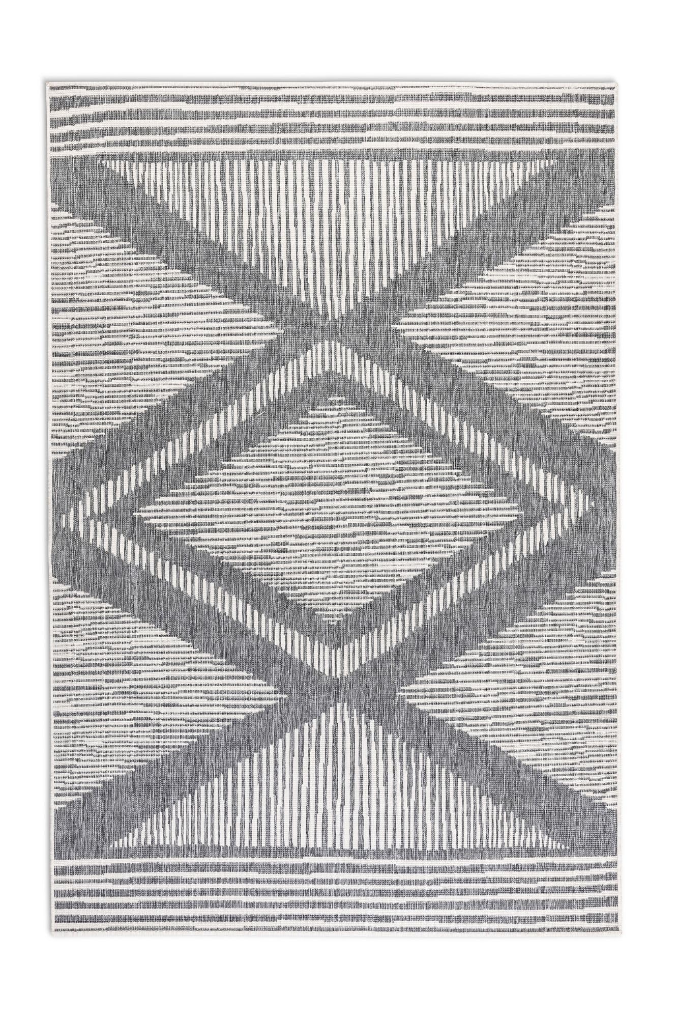 Elle Decoration Tapis réversible pour l'intérieur et l'extérieur - Résistant aux intempéries et imperméable - Motif Moderne à Losanges - Motif géométrique - Tapis d'extérieur pour Jardin, Balcon,