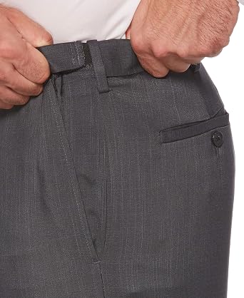 Savane Mens Flat Front Stretch Crosshatch Dress PantDress Pants