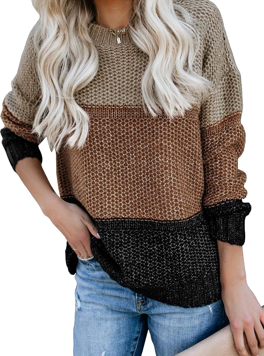 Brown wool jumper womens Clearance
