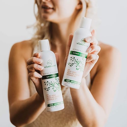 Miniatura 6 de Wild Naturals Eczema Psoriasis - Juego de acondicionador de 8 onzas 98 natural 80 orgánico libre de sulfatos anticaspa escamoso picazón tratamiento