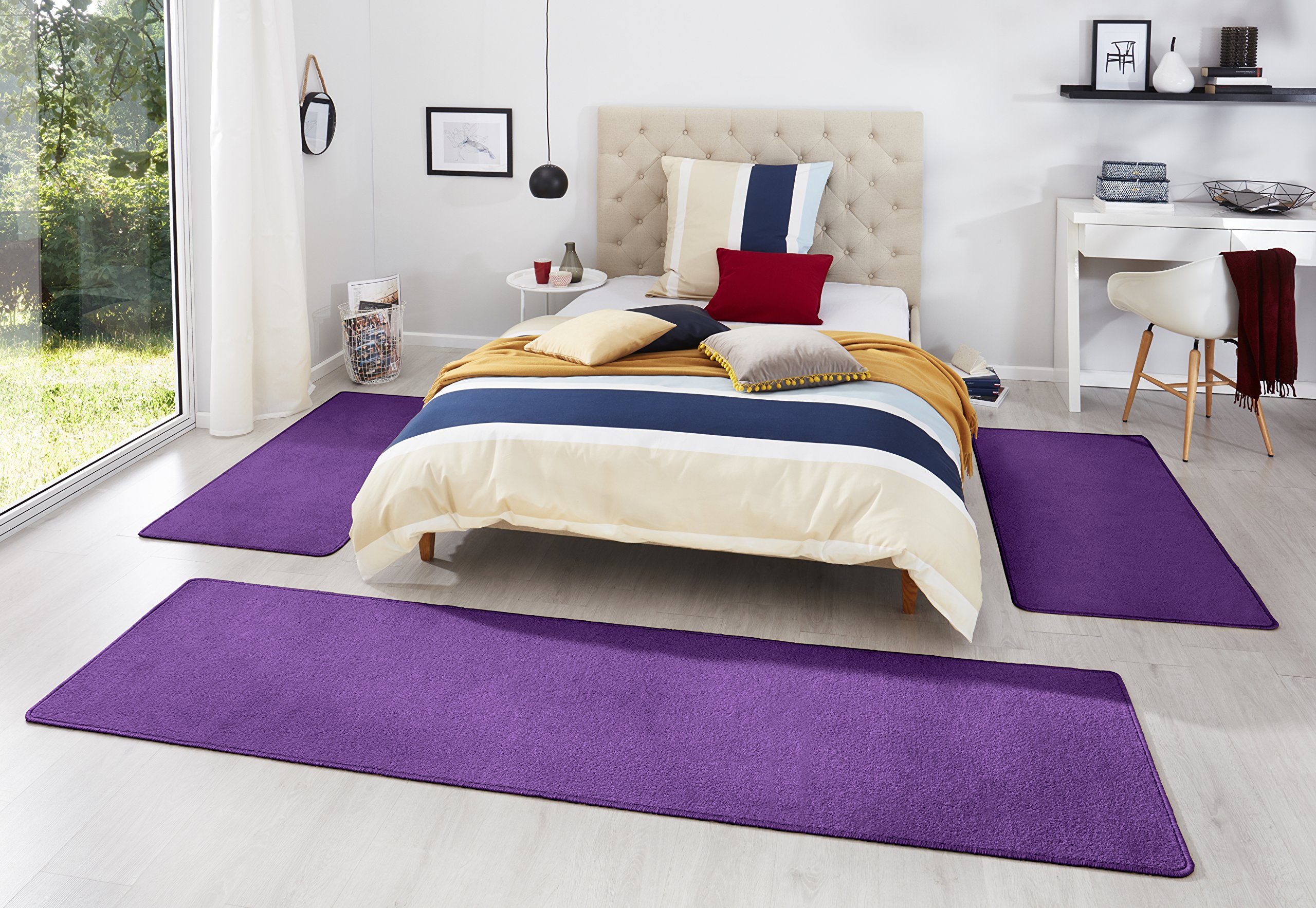 HANSE Home Fancy - Paracolpi per Lettino, 3 pz, in Polipropilene, 67 x 250 x 0,7 cm, Colore: Lilla
