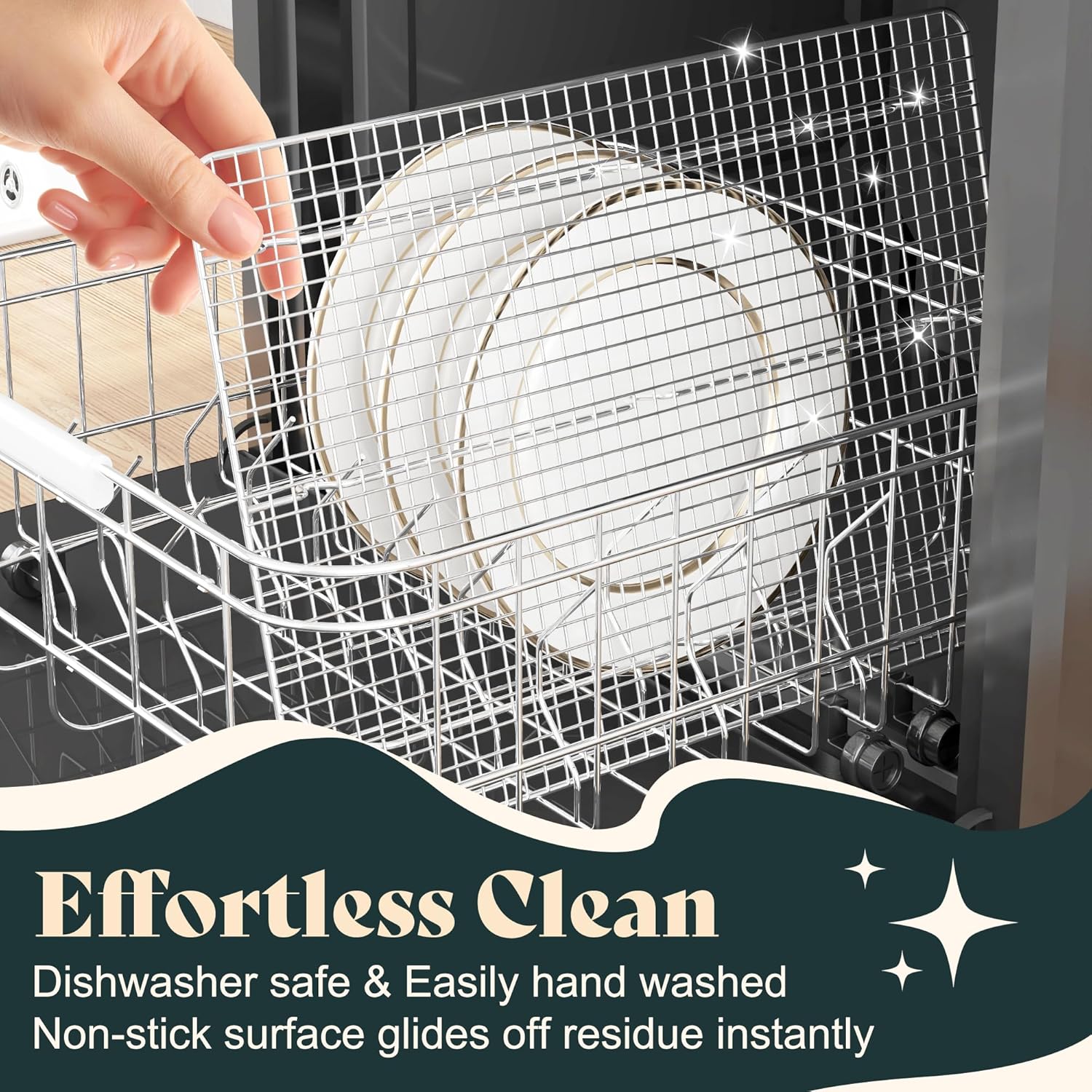 Cooling Racks for Cooking and Baking - 11.5"x16.5" Oven Safe Premium Stainless Steel Heavy Duty Baking Rack Tight-Wire, Fits Half Sheet Pan for Roasting & Grilling & Cooking - Set of 2