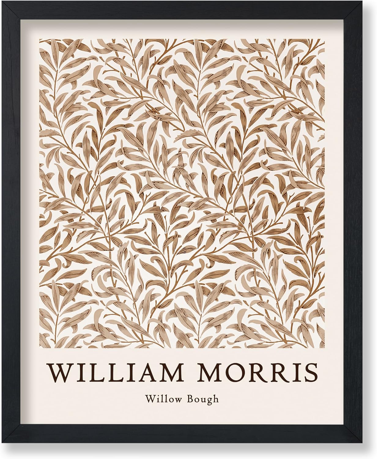 Poster Master Vintage William Morris Poster - Retro Willow Bough Print - Floral Pattern Art - Watercolor Illustration - Textile Piece - Great Living Room or Office Decor - 8x10 UNFRAMED Wall Décor
