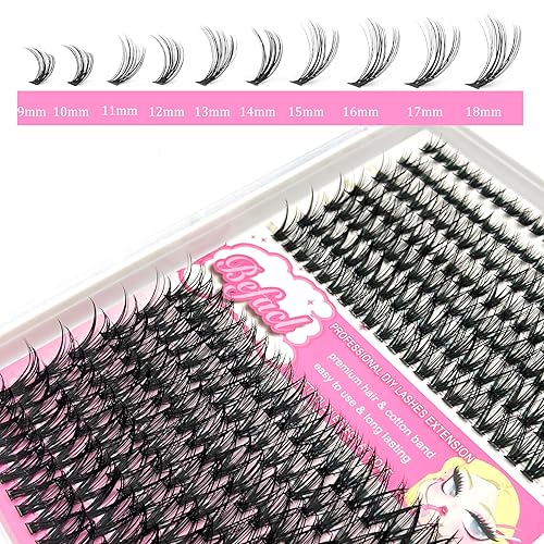 Miniatura 5 de Kit de extensiones de pestañas con 280 racimos de pestañas 40D para bricolaje, une y sella, removedor de pestañas y aplicador de 0.315 a 0.709