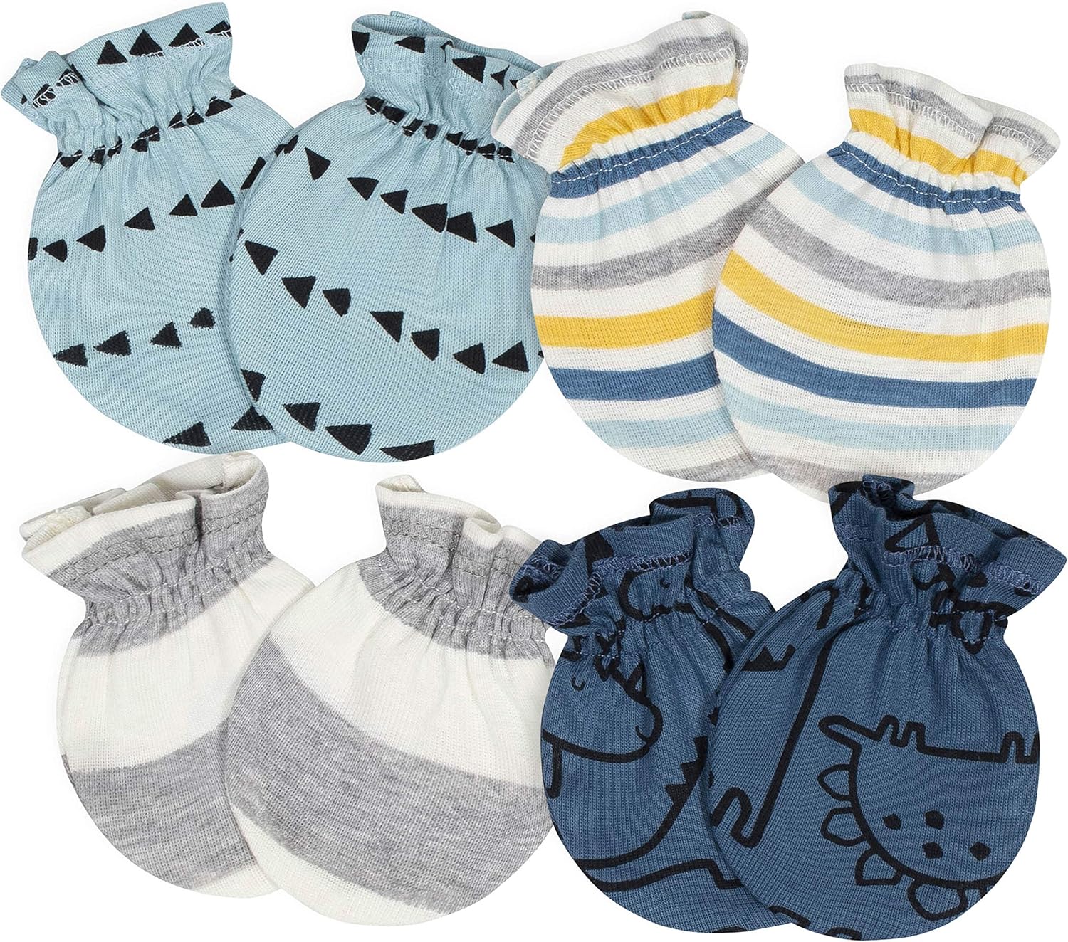 Gerber Baby Boys' 4-Pair Mittens, Tiger/Camo Grey, 0-3 Months: Clothing