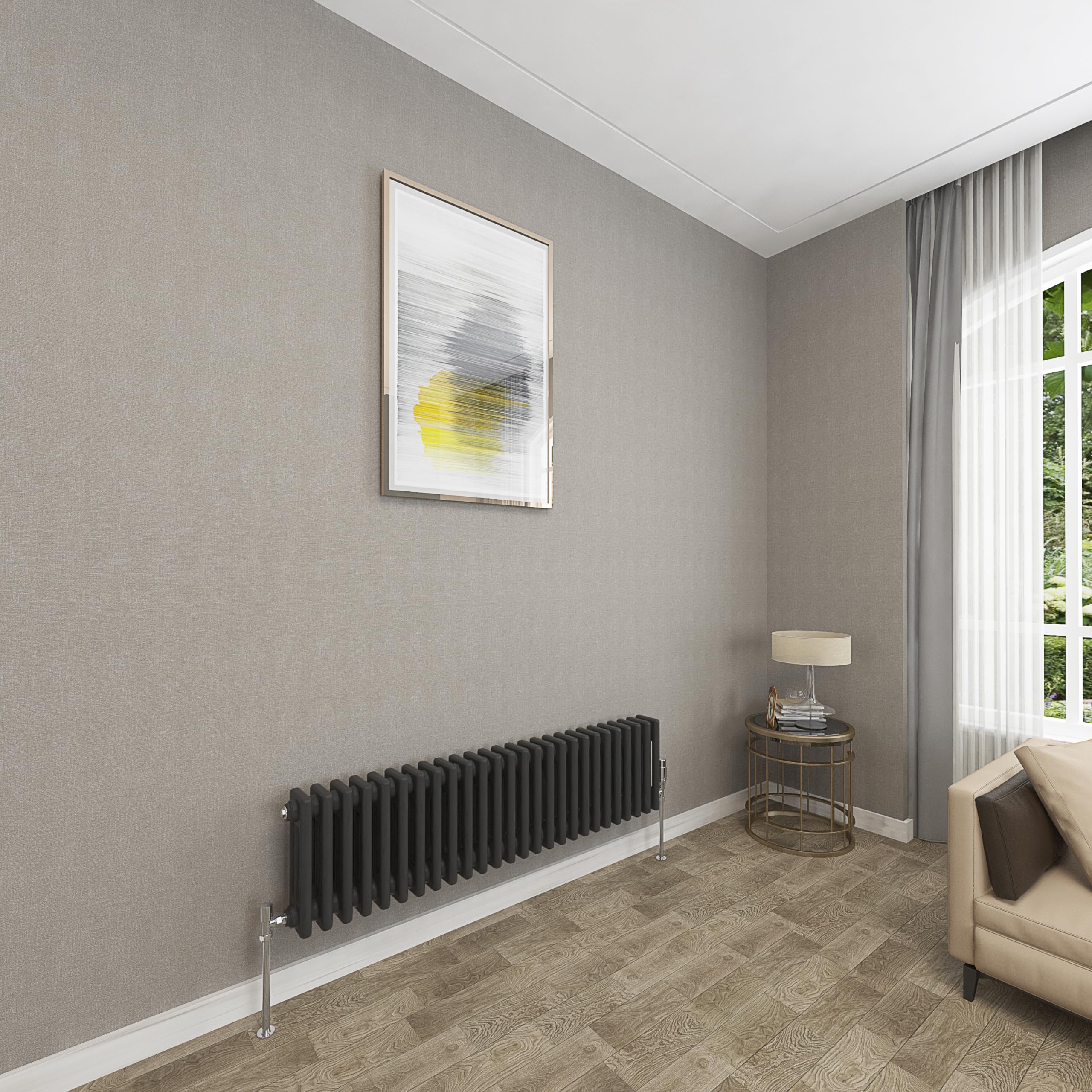 Sky bathroom 300x1190mm 3 Column Radiator Horizontal Black Cast Iron radiato Traditional Central Heating Radiator