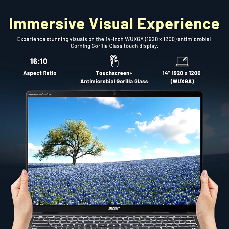 Acer Plus Spin 714 14" WUXGA Touch 2-in-1 Chromebook, Intel Core Ultra 5 115U, 8GB LPDDR5, 416GB Storage(256GB SSD&160GB Dock Station), Intel Graphics, Backlit Keyboard, QHD Webcam, Chrome OS, Gray image 4