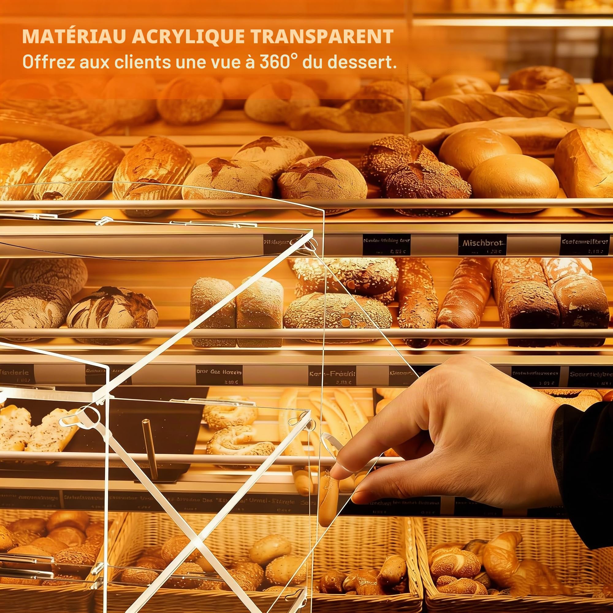 BAOSHISHAN Présentoir à pâtisserie en acrylique à 4 niveaux pour présentation de pâtisserie, tasses, gâteaux, beignets avec pince de service