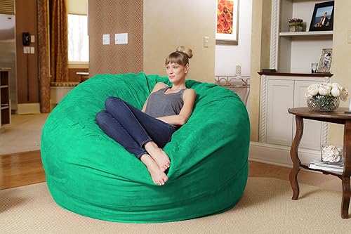 Miniatura 12 de Chill Sack - Puff Puff gigante de espuma viscoelástica de 6 pies. Sofá grande con funda de microfibra suave, color carbón. Microgamuza - Carbón