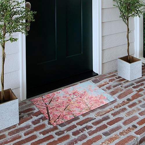 Miniatura 5 de Lunarable Nature - Tapete de poliéster decorativo con respaldo antideslizante 299 x 177in color azul y rosa