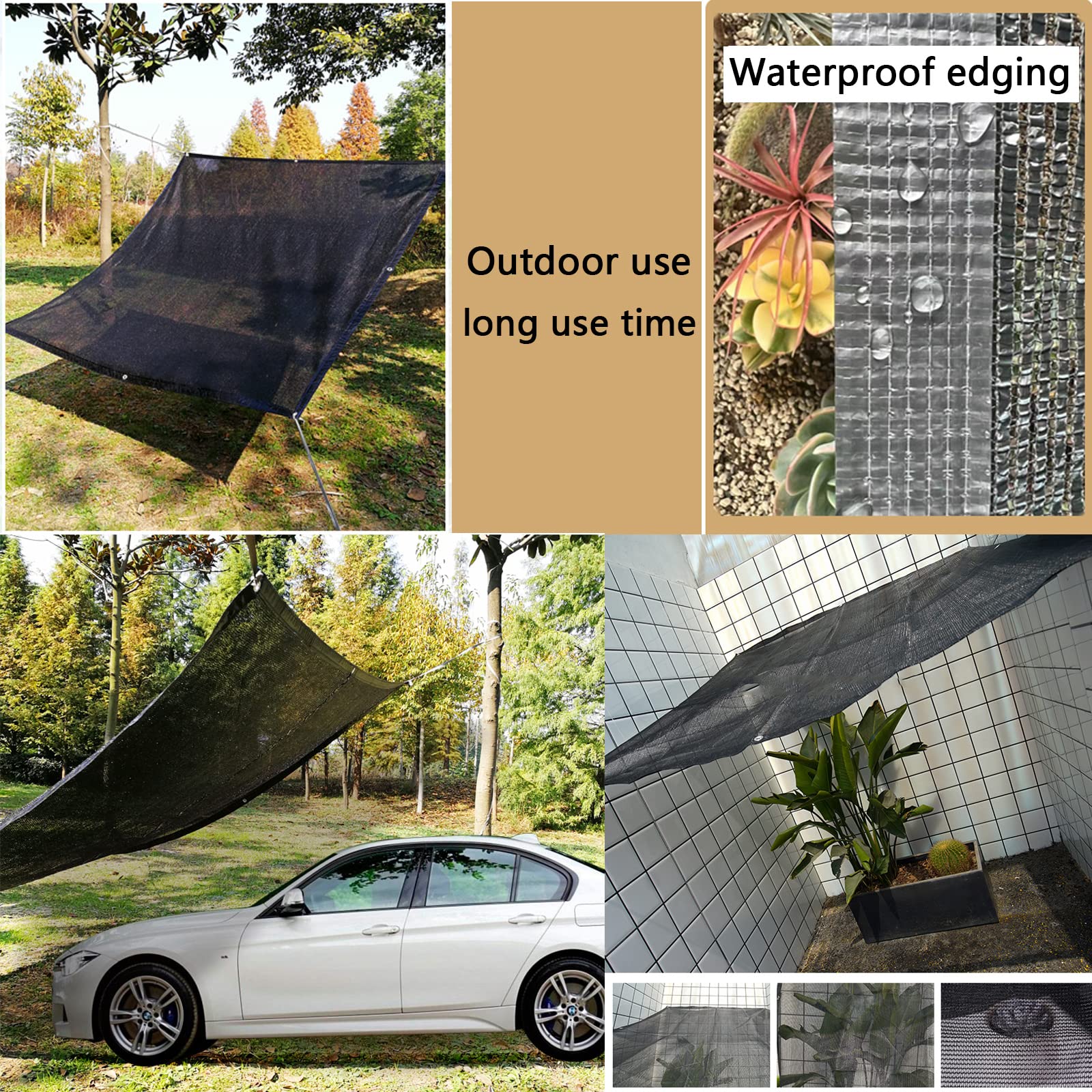 Malla Sombreadora de Tela de Sombra Rectangular,40% de Red de Sombra de Protección Ultravioleta,Solar Sombra Paño de Transpirable,Toldo Vela para Jardín,Planta,Flores,Negro (4.5x10m)