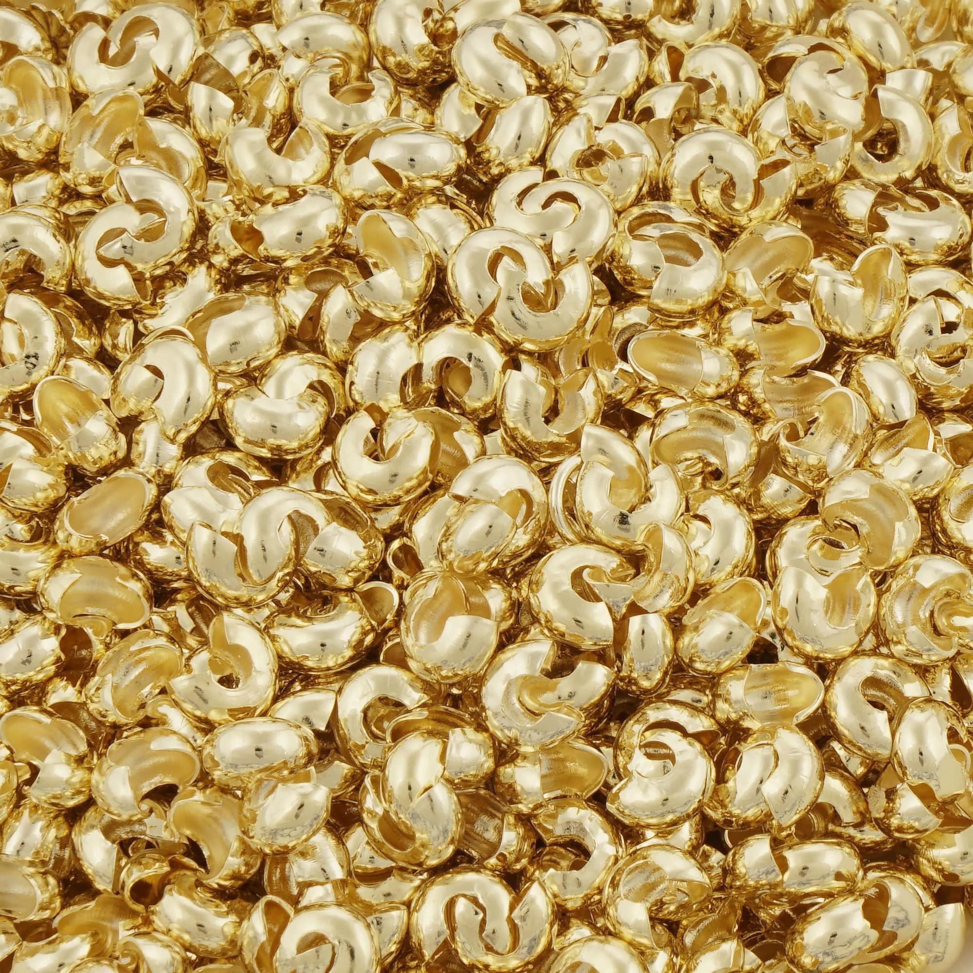 3mm/4mm/5mm 18k Gold Plated Open Crimp Beads Covers Crimp End Beads Stopper Spacer Beads For DIY Jewelry Making Supplies From Ddmyaug, $7.63